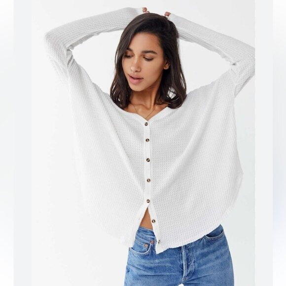 Urban Outfitters Tops - [S] Urban Outfitters Out From Under Oversized Waffle knit Cardigan Slouchy